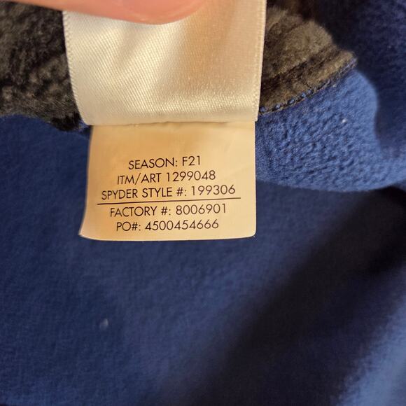 Spyder Men’s XXL 1/4 Zip Pullover Blue Black Yellow Performance Fleece - Picture 16 of 16